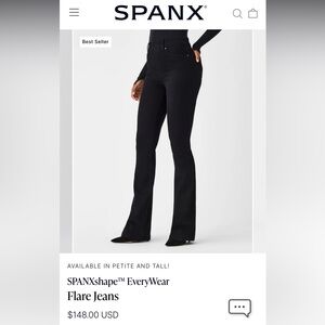 SPANXshape flare jeans - Clean black Med/Long NWOT